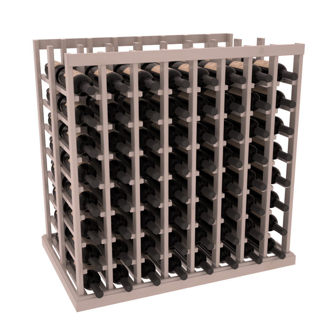 InstaCellar - 8 Column Double Deep Tasting Table in Knotty Alder Greywash stained with WineSafe™ Satin Sealant