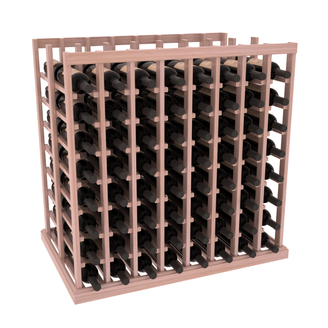 InstaCellar - 8 Column Double Deep Tasting Table in Grand Mahogany Unstained with WineSafe™ Satin Sealant