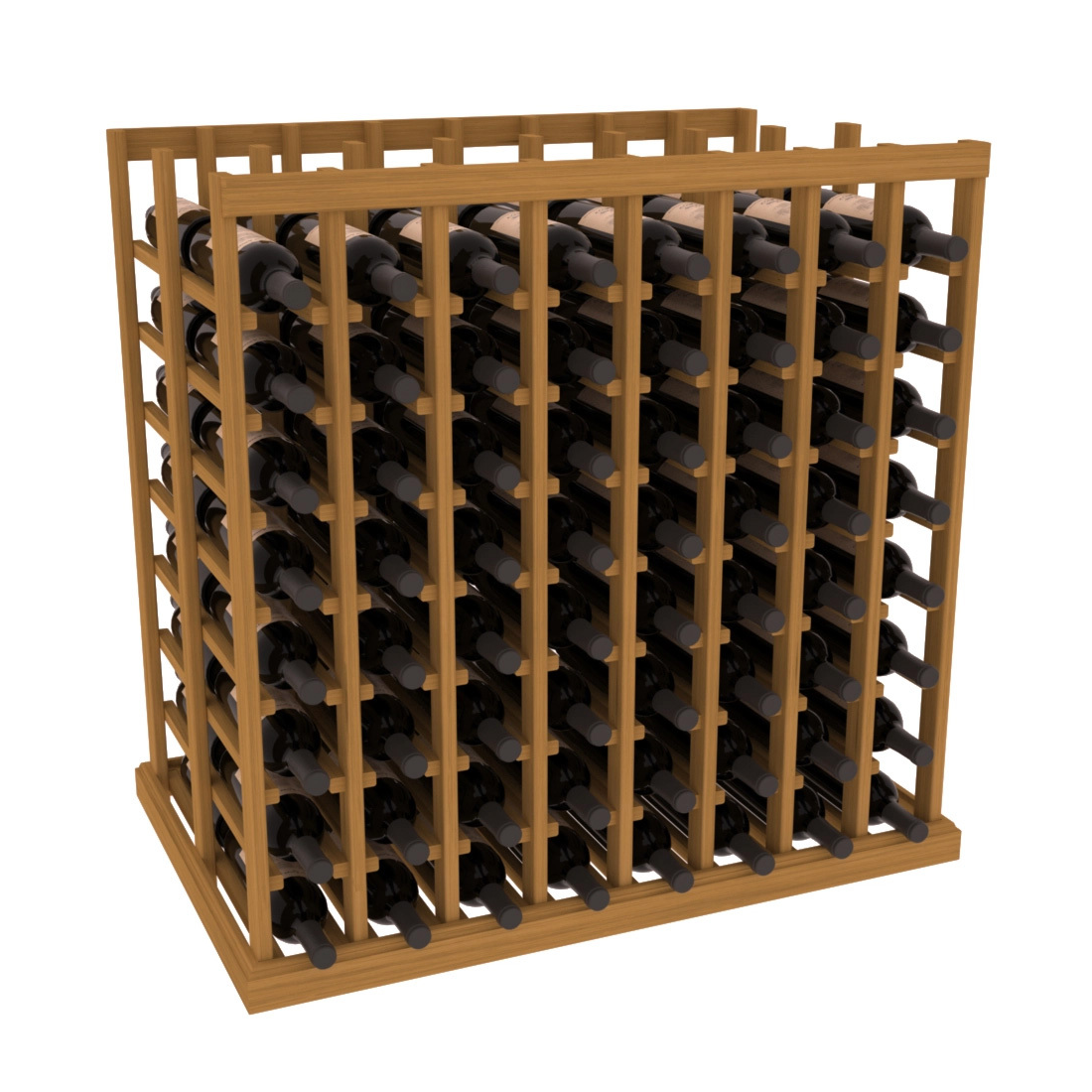 InstaCellar - 8 Column Double Deep Tasting Table in Grand Mahogany Oak stained without WineSafe™ Satin Sealant