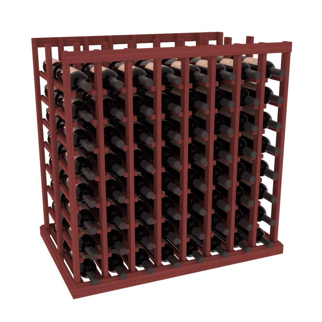 InstaCellar - 8 Column Double Deep Tasting Table in Grand Mahogany Cherry stained without WineSafe™ Satin Sealant