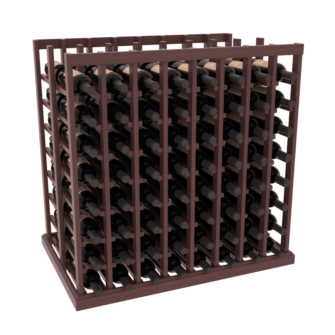 InstaCellar - 8 Column Double Deep Tasting Table in Grand Mahogany Walnut stained with WineSafe™ Satin Sealant