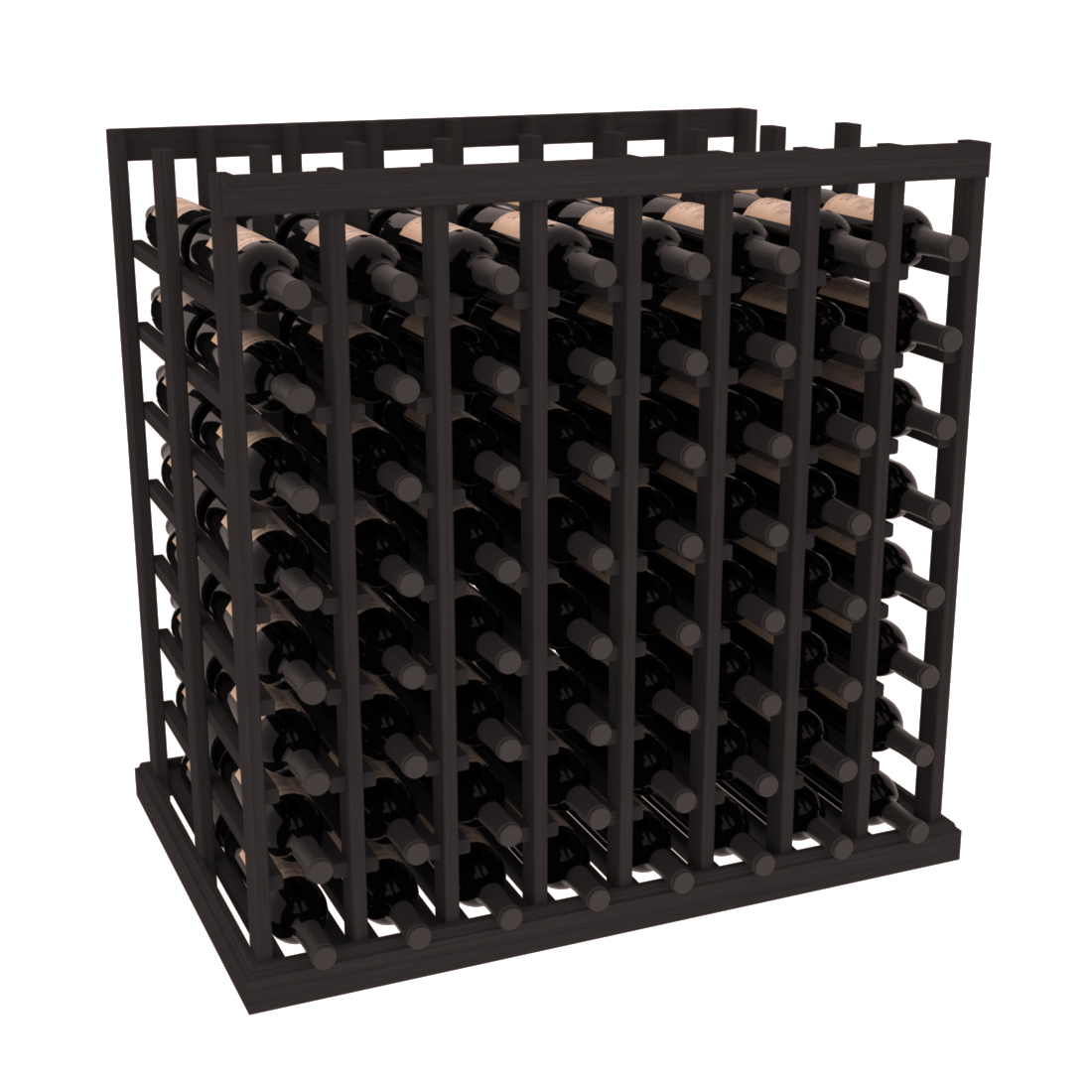 InstaCellar - 8 Column Double Deep Tasting Table in Grand Mahogany Black stained without WineSafe™ Satin Sealant