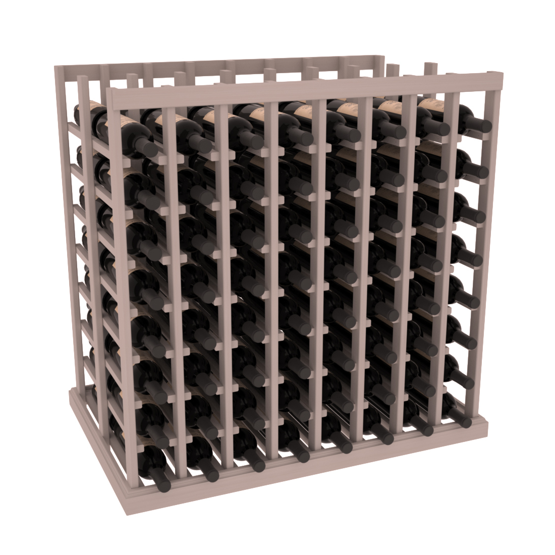 InstaCellar - 8 Column Double Deep Tasting Table in Grand Mahogany Greywash stained without WineSafe™ Satin Sealant