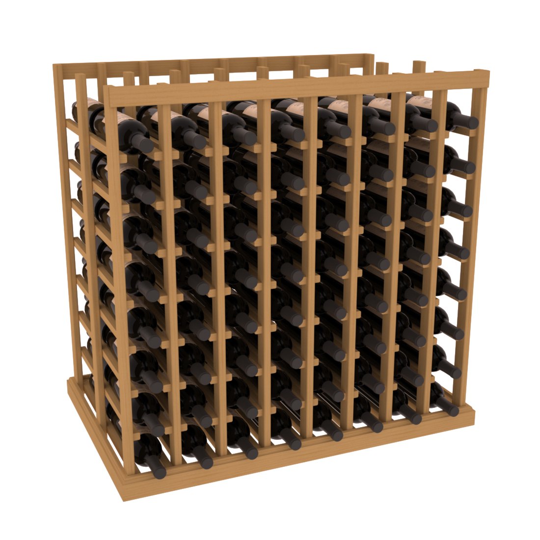 InstaCellar - 8 Column Double Deep Tasting Table in Ponderosa Pine Oak stained without WineSafe™ Satin Sealant