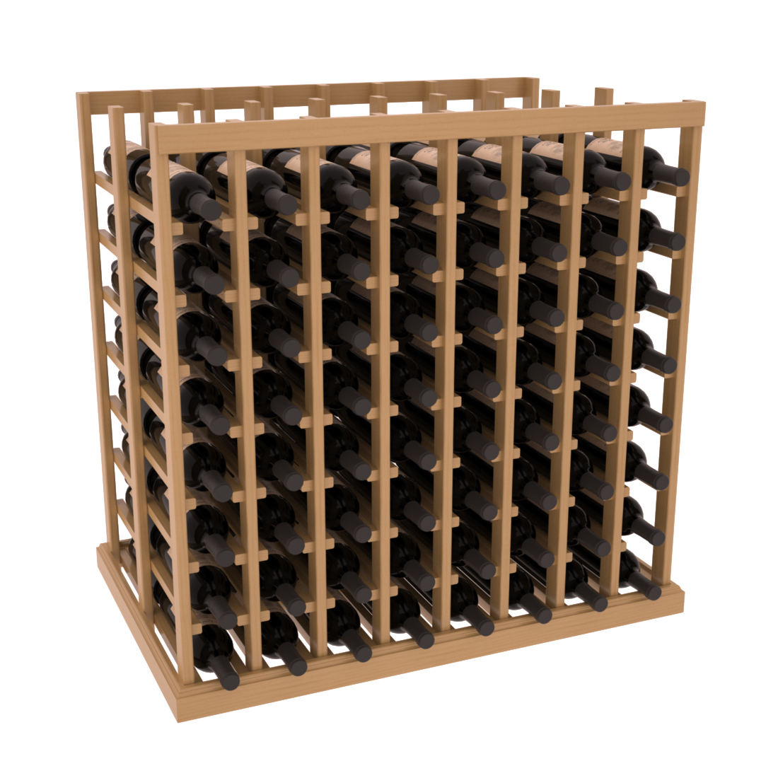 InstaCellar - 8 Column Double Deep Tasting Table in Ponderosa Pine Oak stained with WineSafe™ Satin Sealant