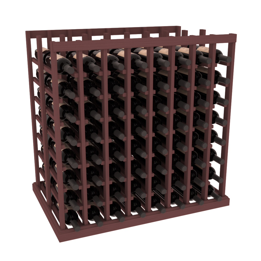 InstaCellar - 8 Column Double Deep Tasting Table in Ponderosa Pine Walnut stained without WineSafe™ Satin Sealant