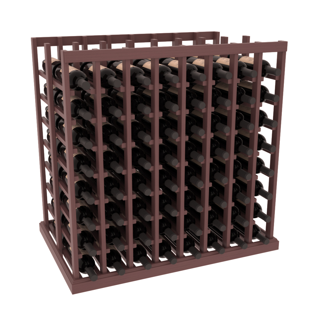 InstaCellar - 8 Column Double Deep Tasting Table in Ponderosa Pine Walnut stained with WineSafe™ Satin Sealant