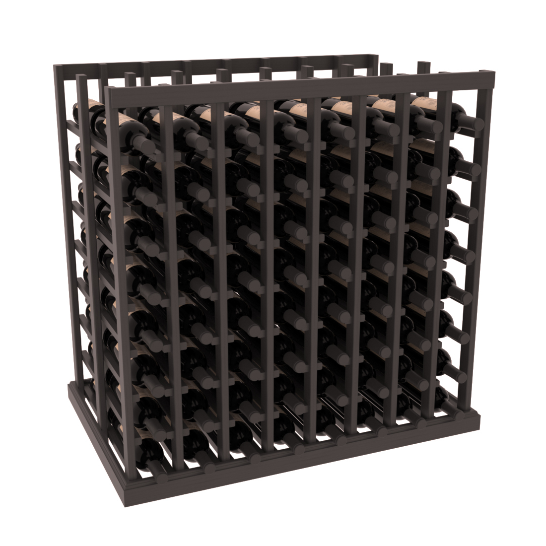 InstaCellar - 8 Column Double Deep Tasting Table in Ponderosa Pine Black stained with WineSafe™ Satin Sealant