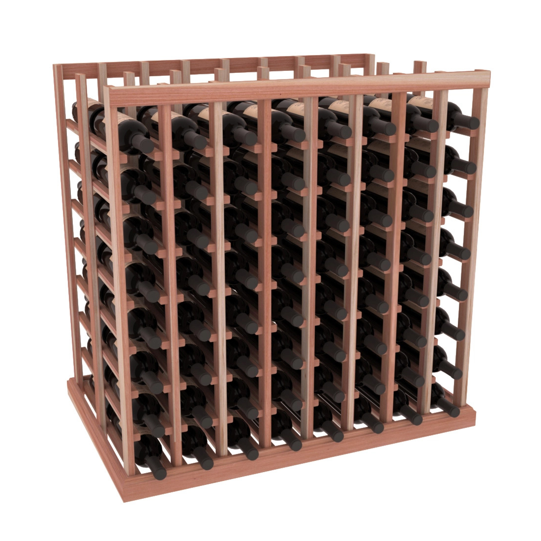 InstaCellar - 8 Column Double Deep Tasting Table in Premium Redwood Unstained without WineSafe™ Satin Sealant