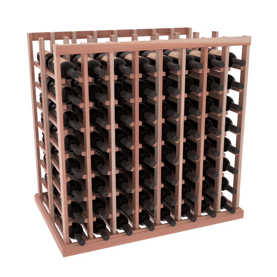 InstaCellar - 8 Column Double Deep Tasting Table in Premium Redwood Unstained with WineSafe™ Satin Sealant