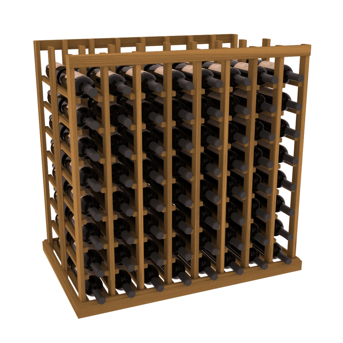 InstaCellar - 8 Column Double Deep Tasting Table in Premium Redwood Oak stained without WineSafe™ Satin Sealant