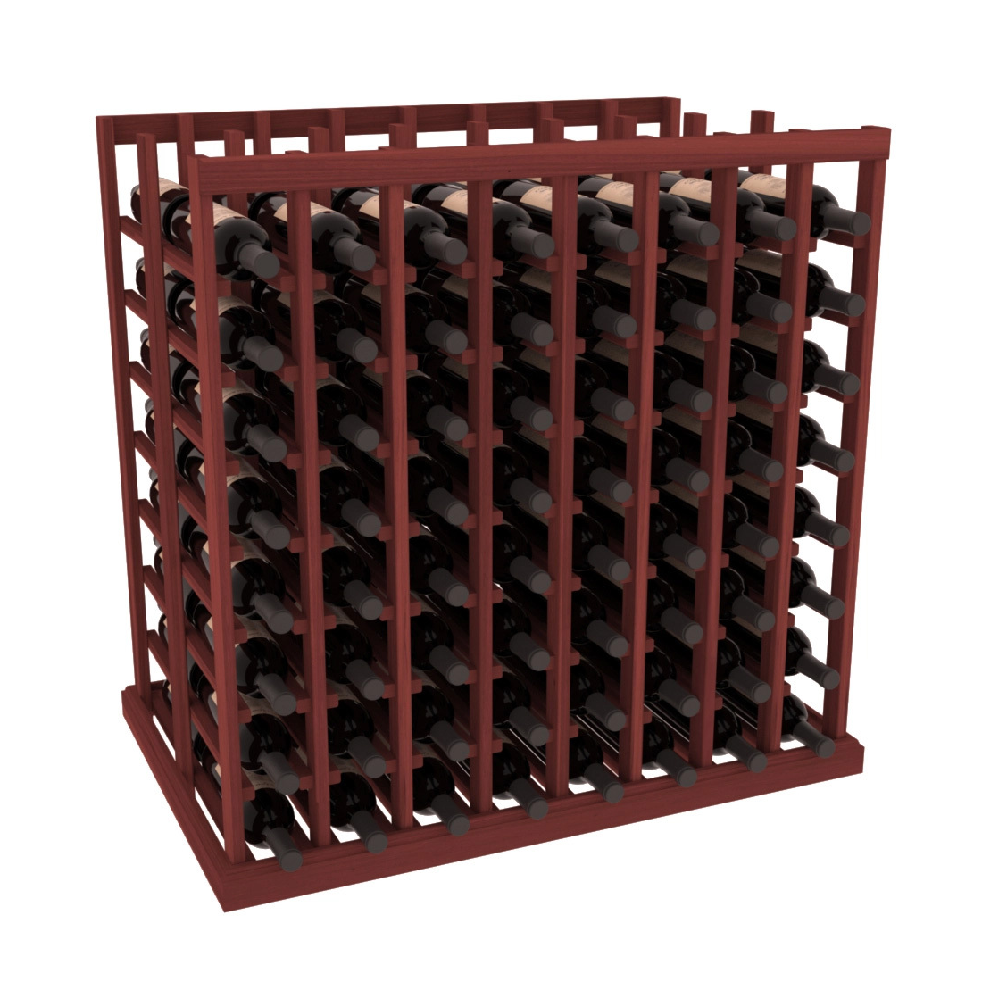 InstaCellar - 8 Column Double Deep Tasting Table in Premium Redwood Cherry stained without WineSafe™ Satin Sealant