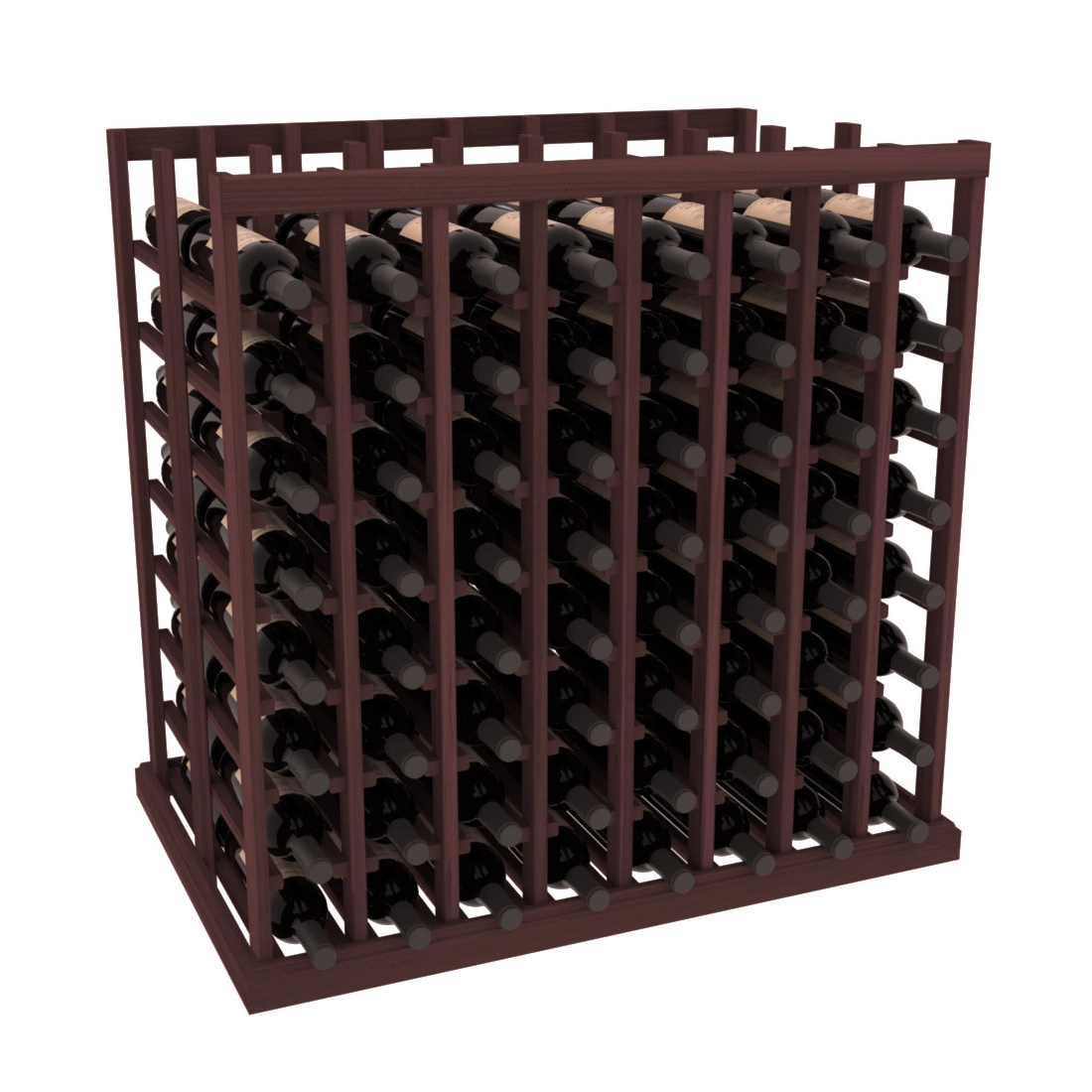 InstaCellar - 8 Column Double Deep Tasting Table in Premium Redwood Walnut stained without WineSafe™ Satin Sealant