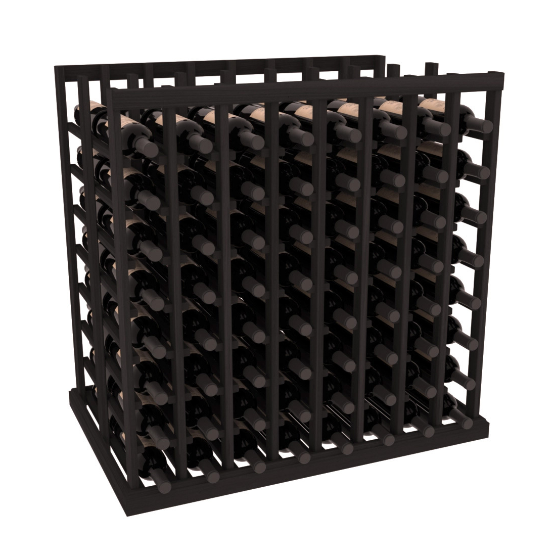 InstaCellar - 8 Column Double Deep Tasting Table in Premium Redwood Black stained without WineSafe™ Satin Sealant