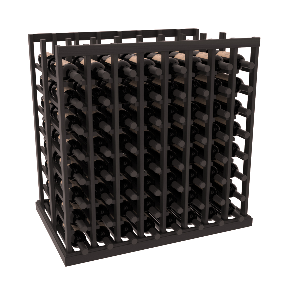 InstaCellar - 8 Column Double Deep Tasting Table in Premium Redwood Black stained with WineSafe™ Satin Sealant