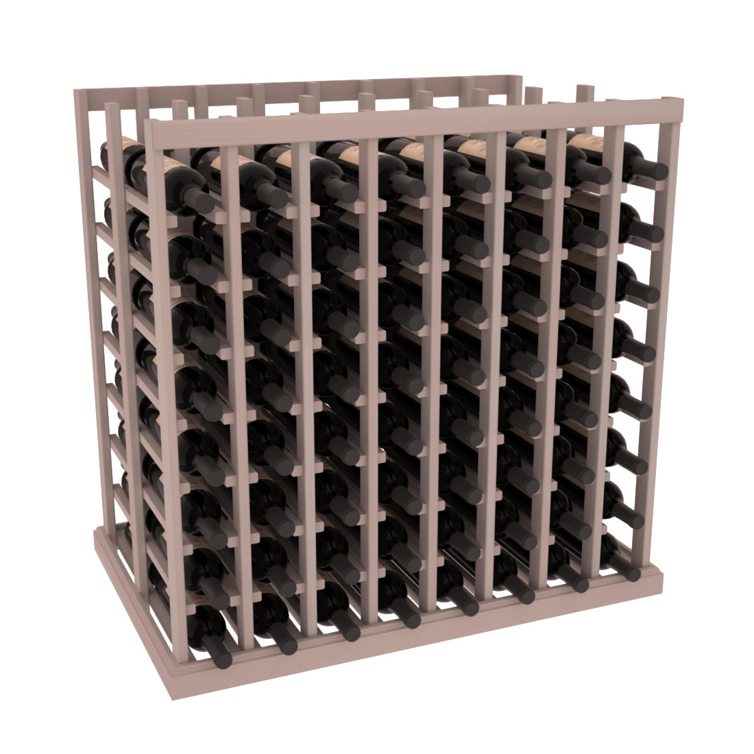 InstaCellar - 8 Column Double Deep Tasting Table in Premium Redwood Greywash stained without WineSafe™ Satin Sealant