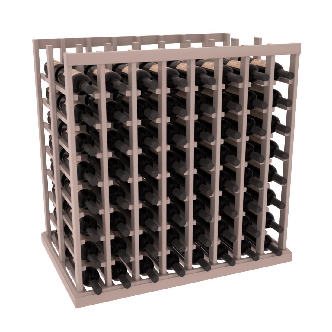 InstaCellar - 8 Column Double Deep Tasting Table in Premium Redwood Greywash stained with WineSafe™ Satin Sealant