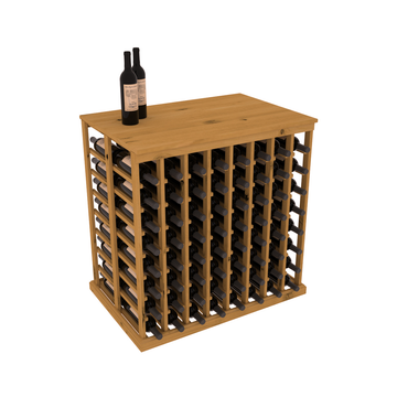 InstaCellar - 8 Column Double Deep Tasting Table with Top in Knotty Alder Oak stained without WineSafe™ Satin Sealant