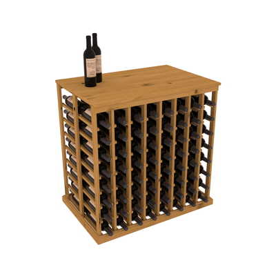 InstaCellar - 8 Column Double Deep Tasting Table with Top in Knotty Alder Oak stained without WineSafe™ Satin Sealant