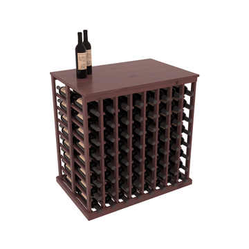 InstaCellar - 8 Column Double Deep Tasting Table with Top in Knotty Alder Walnut stained with WineSafe™ Satin Sealant