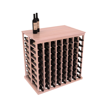 InstaCellar - 8 Column Double Deep Tasting Table with Top in Grand Mahogany Unstained with WineSafe™ Satin Sealant