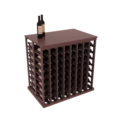 InstaCellar - 8 Column Double Deep Tasting Table with Top in Grand Mahogany Walnut stained with WineSafe™ Satin Sealant