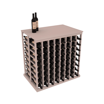 InstaCellar - 8 Column Double Deep Tasting Table with Top in Grand Mahogany Greywash stained without WineSafe™ Satin Sealant