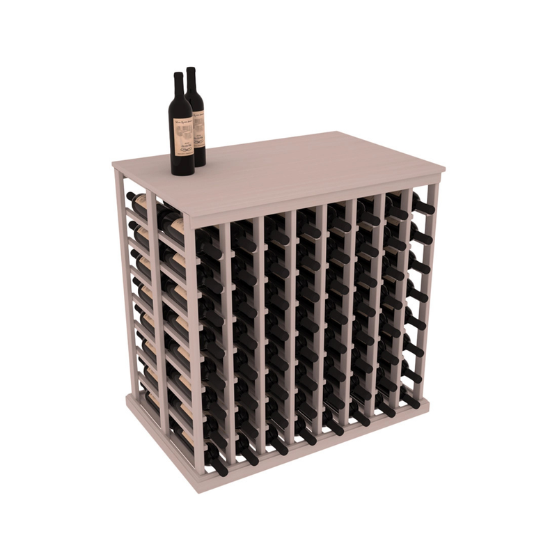 InstaCellar - 8 Column Double Deep Tasting Table with Top in Grand Mahogany Greywash stained without WineSafe™ Satin Sealant