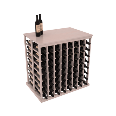 InstaCellar - 8 Column Double Deep Tasting Table with Top in Grand Mahogany Greywash stained with WineSafe™ Satin Sealant