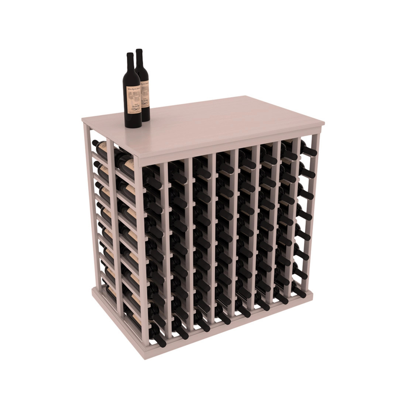 InstaCellar - 8 Column Double Deep Tasting Table with Top in Grand Mahogany Greywash stained with WineSafe™ Satin Sealant