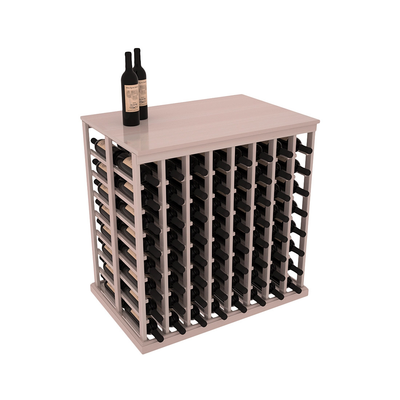 InstaCellar - 8 Column Double Deep Tasting Table with Top in Premium Redwood Greywash stained with WineSafe™ Satin Sealant