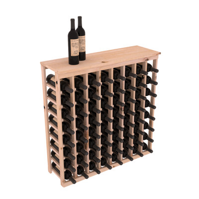 InstaCellar - 8 Column Tasting Table with Top in Knotty Alder Unstained without WineSafe™ Satin Sealant