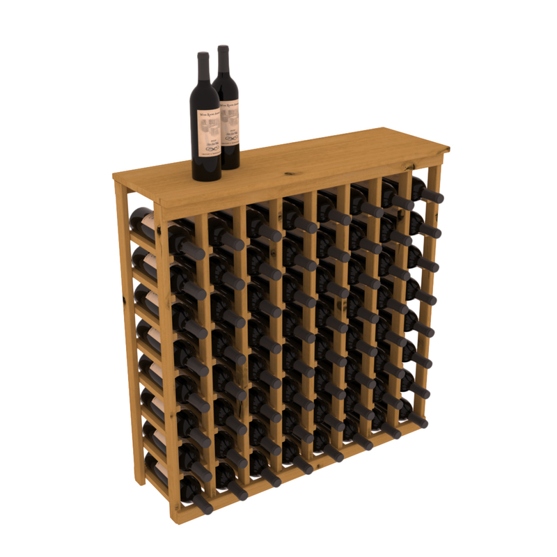 InstaCellar - 8 Column Tasting Table with Top in Knotty Alder Oak stained without WineSafe™ Satin Sealant