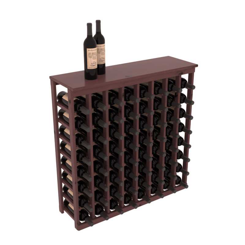 InstaCellar - 8 Column Tasting Table with Top in Knotty Alder Walnut stained with WineSafe™ Satin Sealant