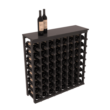 InstaCellar - 8 Column Tasting Table with Top in Knotty Alder Black stained with WineSafe™ Satin Sealant