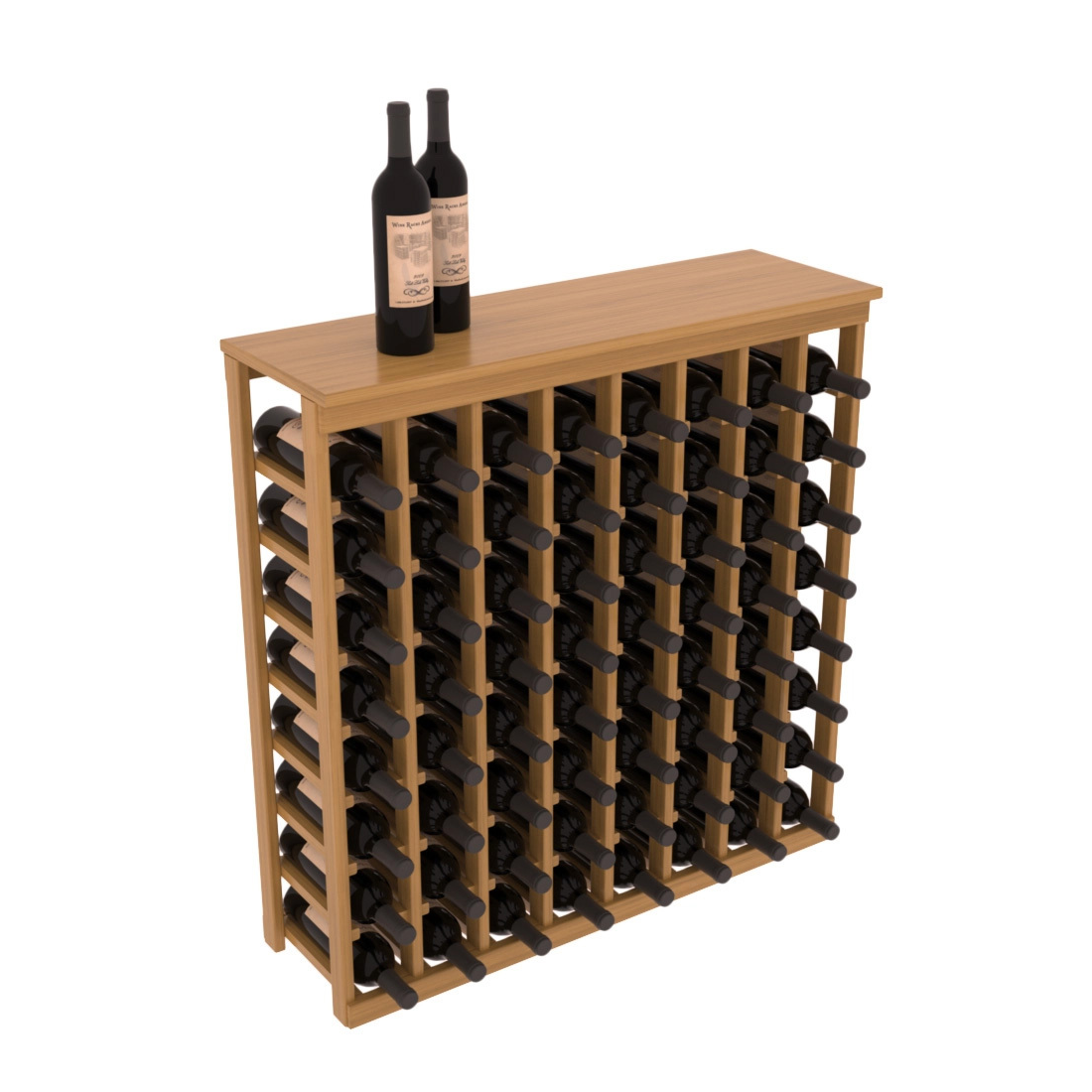 InstaCellar - 8 Column Tasting Table with Top in Grand Mahogany Oak stained with WineSafe™ Satin Sealant