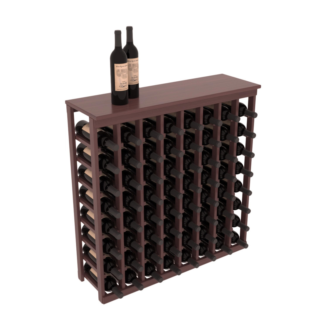 InstaCellar - 8 Column Tasting Table with Top in Grand Mahogany Walnut stained with WineSafe™ Satin Sealant