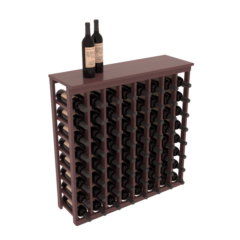 InstaCellar - 8 Column Tasting Table with Top in Grand Mahogany Walnut stained with WineSafe™ Satin Sealant