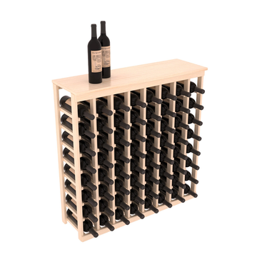 InstaCellar - 8 Column Tasting Table with Top in Ponderosa Pine Unstained with WineSafe™ Satin Sealant