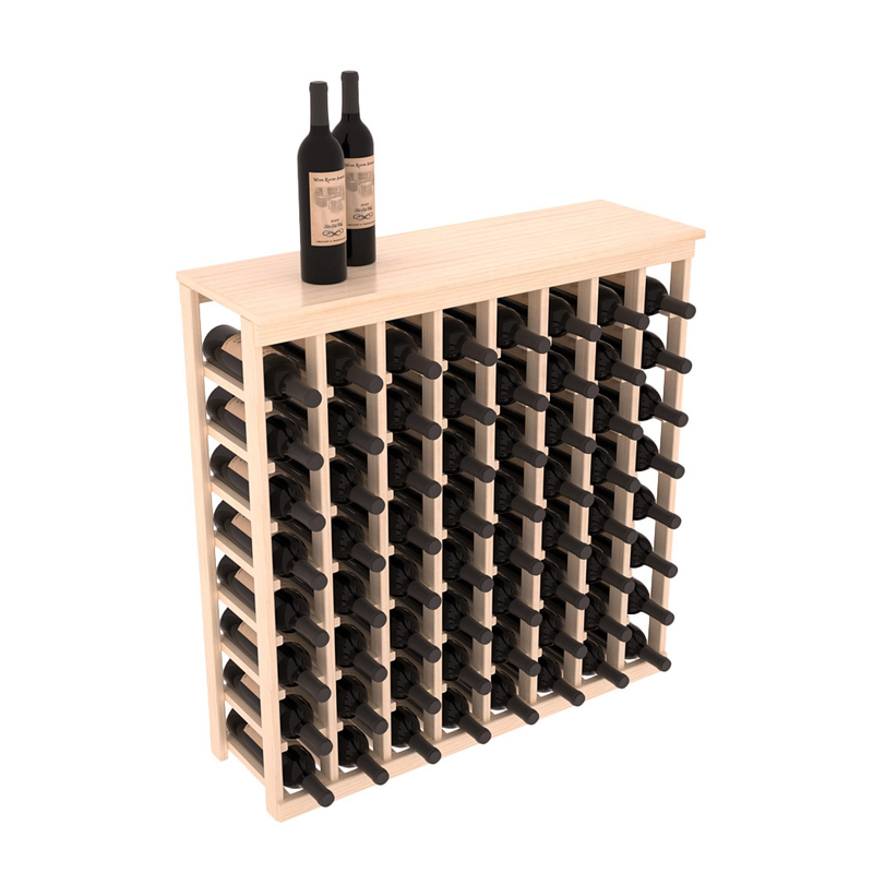 InstaCellar - 8 Column Tasting Table with Top in Ponderosa Pine Unstained with WineSafe™ Satin Sealant