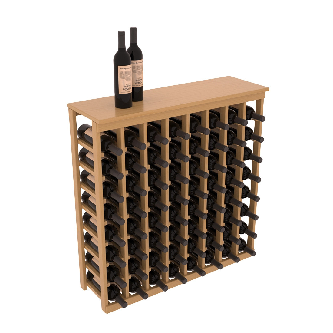 InstaCellar - 8 Column Tasting Table with Top in Ponderosa Pine Oak stained with WineSafe™ Satin Sealant