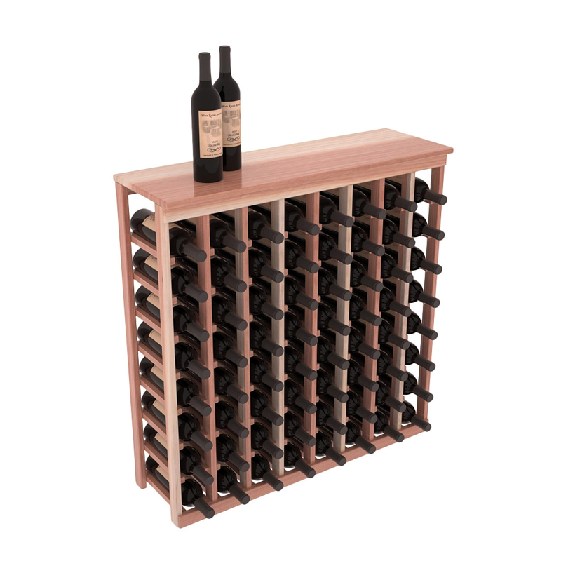 InstaCellar - 8 Column Tasting Table with Top in Premium Redwood Unstained with WineSafe™ Satin Sealant