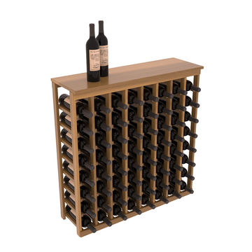 InstaCellar - 8 Column Tasting Table with Top in Premium Redwood Oak stained with WineSafe™ Satin Sealant