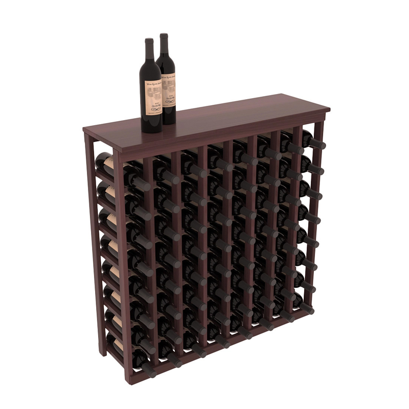 InstaCellar - 8 Column Tasting Table with Top in Premium Redwood Walnut stained with WineSafe™ Satin Sealant
