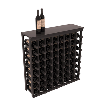 InstaCellar - 8 Column Tasting Table with Top in Premium Redwood Black stained with WineSafe™ Satin Sealant
