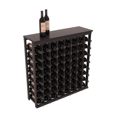 InstaCellar - 8 Column Tasting Table with Top in Premium Redwood Black stained with WineSafe™ Satin Sealant