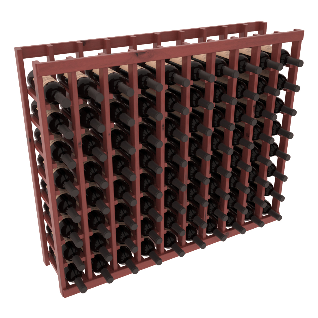 InstaCellar - 10 Column Tasting Table in Knotty Alder Cherry stained with WineSafe™ Satin Sealant