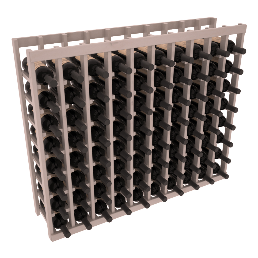 InstaCellar - 10 Column Tasting Table in Knotty Alder Greywash stained with WineSafe™ Satin Sealant