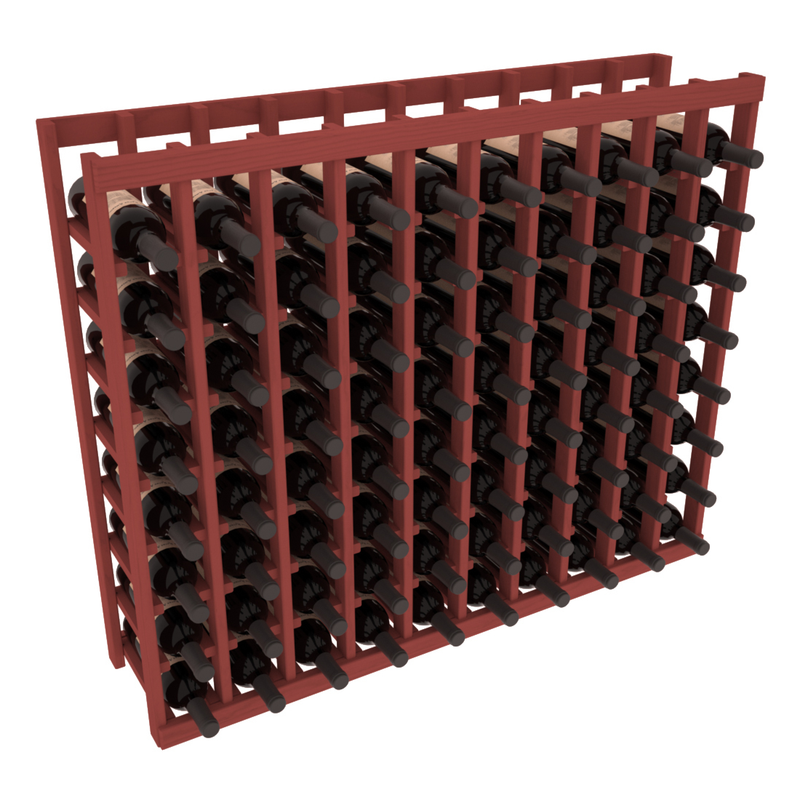 InstaCellar - 10 Column Tasting Table in Ponderosa Pine Cherry stained without WineSafe™ Satin Sealant