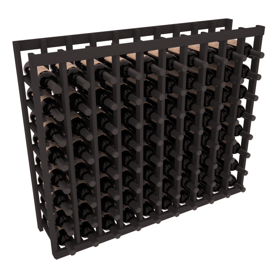 InstaCellar - 10 Column Tasting Table in Ponderosa Pine Black stained without WineSafe™ Satin Sealant